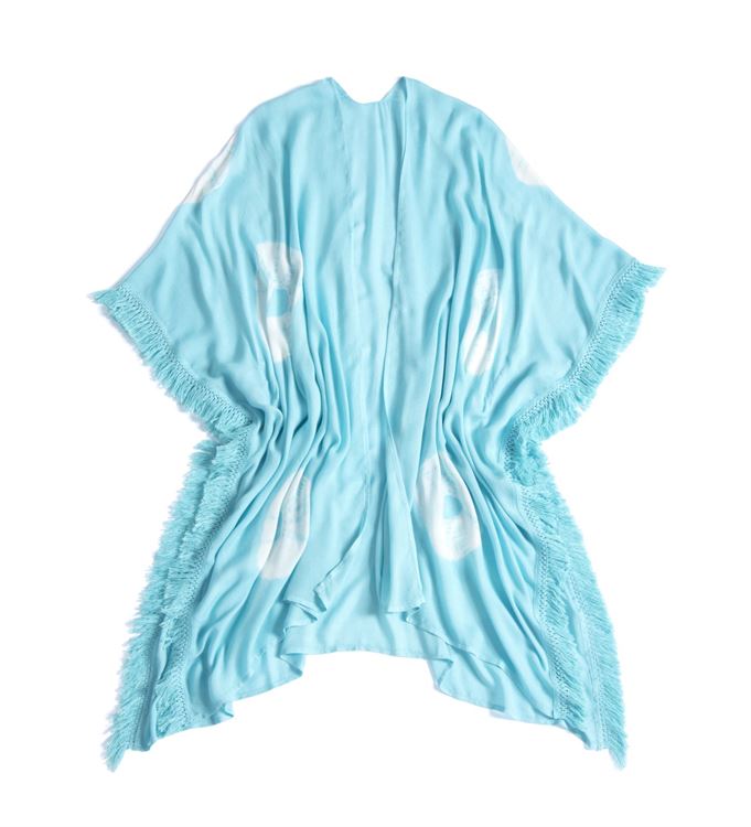 Vida Tie Dye Cover Up Kimono Turquoise