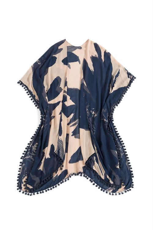 Ornella Cover Up Kimono Shirt Blue