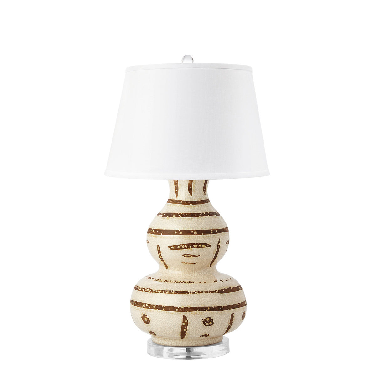 Villa & House Shino Lamp Without Shade, Ivory and Brown