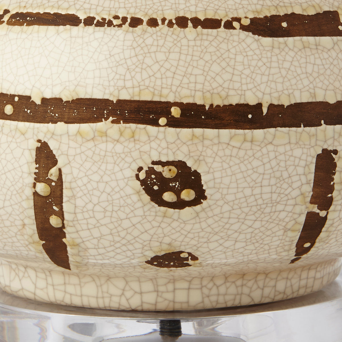 Villa & House Shino Lamp Without Shade, Ivory and Brown