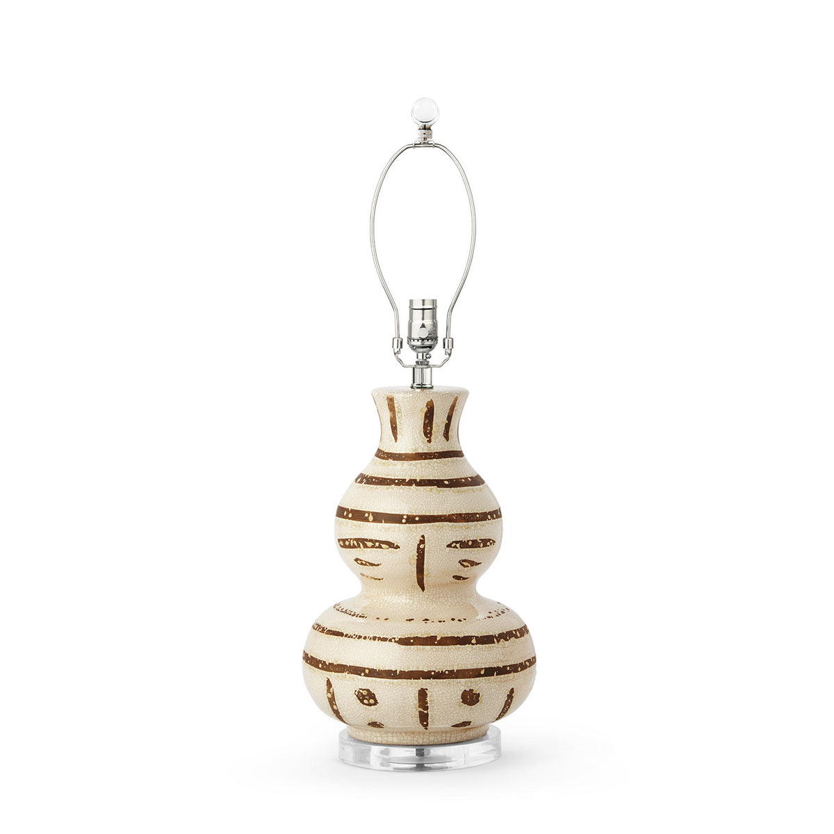 Villa & House Shino Lamp Without Shade, Ivory and Brown