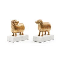 Villa & House Sheep Bookends (Pair), Gold Leaf