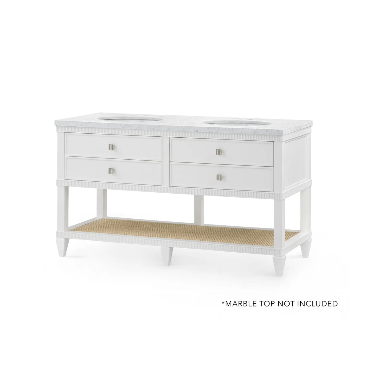 Villa & House Sienna 2-Drawer Table - Base Only, Vanilla