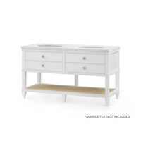 Villa & House Sienna 2-Drawer Table - Base Only, Vanilla