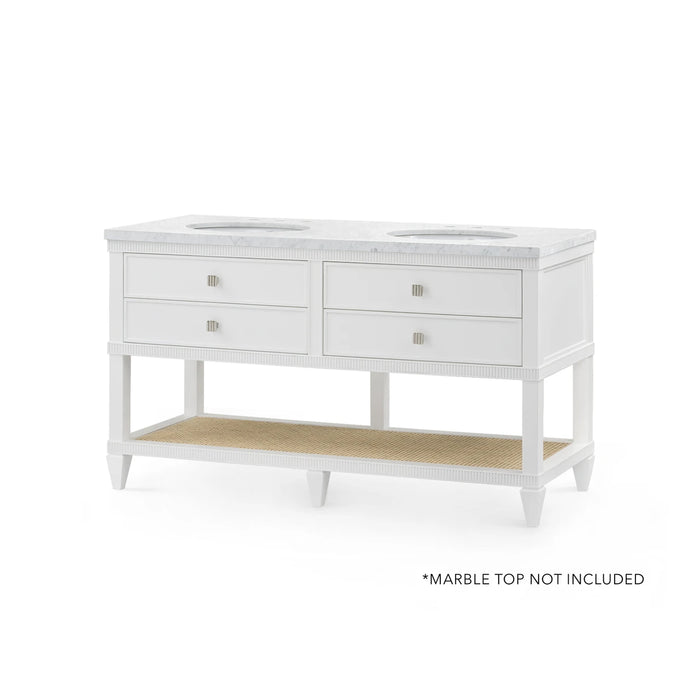 Villa & House Sienna 2-Drawer Table - Base Only, Vanilla