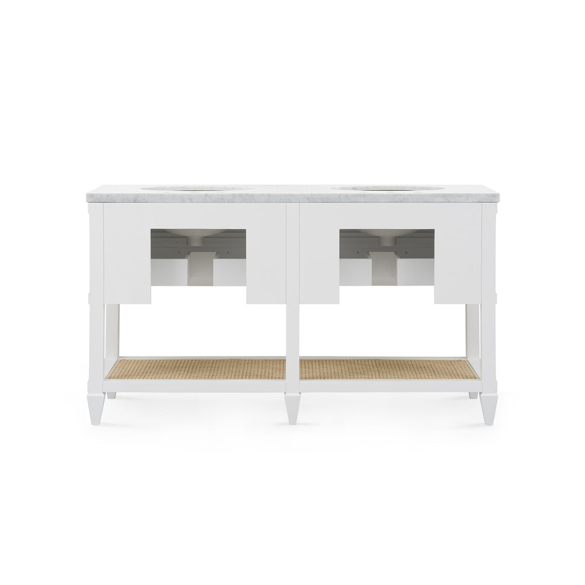 Villa & House Sienna 2-Drawer Table with 60" Marble Vanity Top, Vanilla