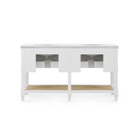 Villa & House Sienna 2-Drawer Table with 60" Marble Vanity Top, Vanilla