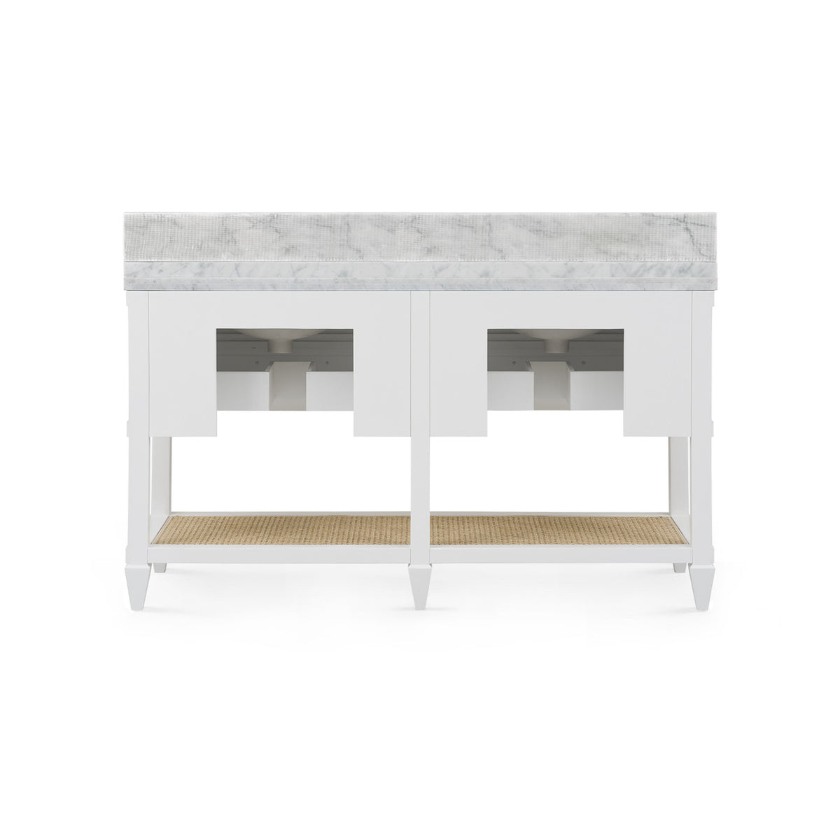 Villa & House Sienna 2-Drawer Table with 60" Marble Vanity Top, Vanilla