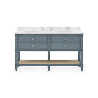 Villa & House Sienna 2-Drawer Table - Base Only, Foggy Horizon