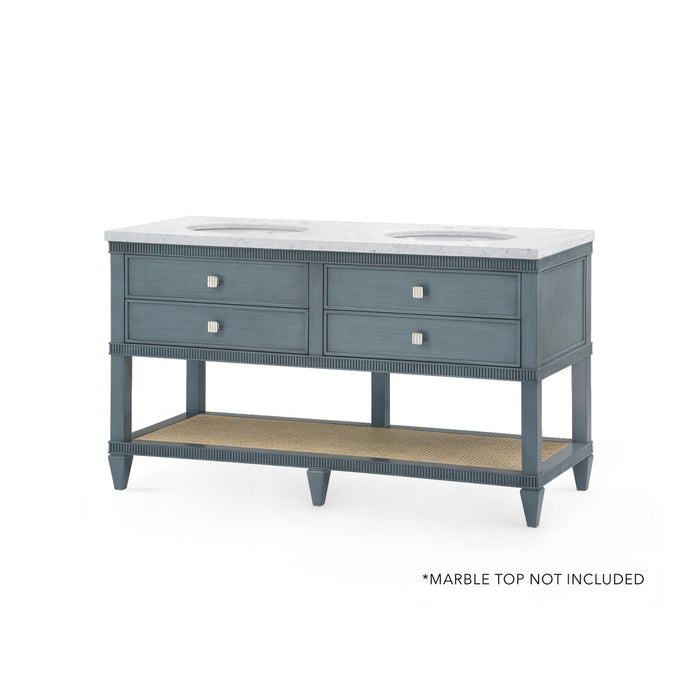 Villa & House Sienna 2-Drawer Table - Base Only, Foggy Horizon