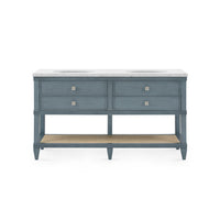 Villa & House Sienna 2-Drawer Table with 60" Marble Vanity Top, Foggy Horizon