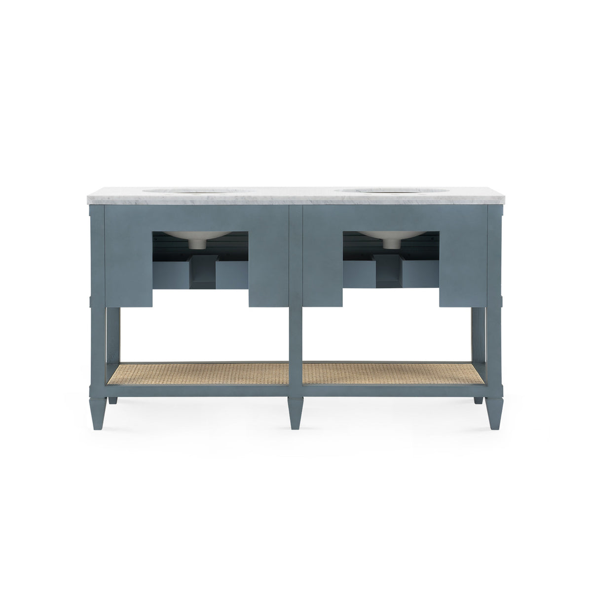 Villa & House Sienna 2-Drawer Table with 60" Marble Vanity Top, Foggy Horizon
