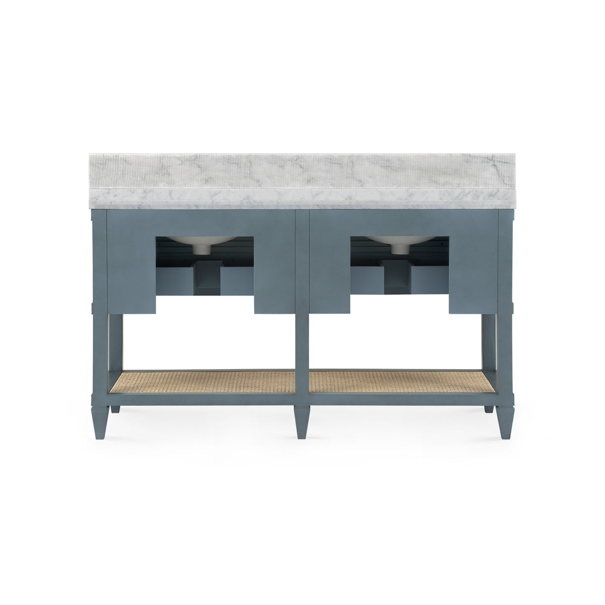 Villa & House Sienna 2-Drawer Table with 60" Marble Vanity Top, Foggy Horizon