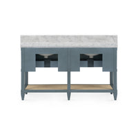 Villa & House Sienna 2-Drawer Table with 60" Marble Vanity Top, Foggy Horizon