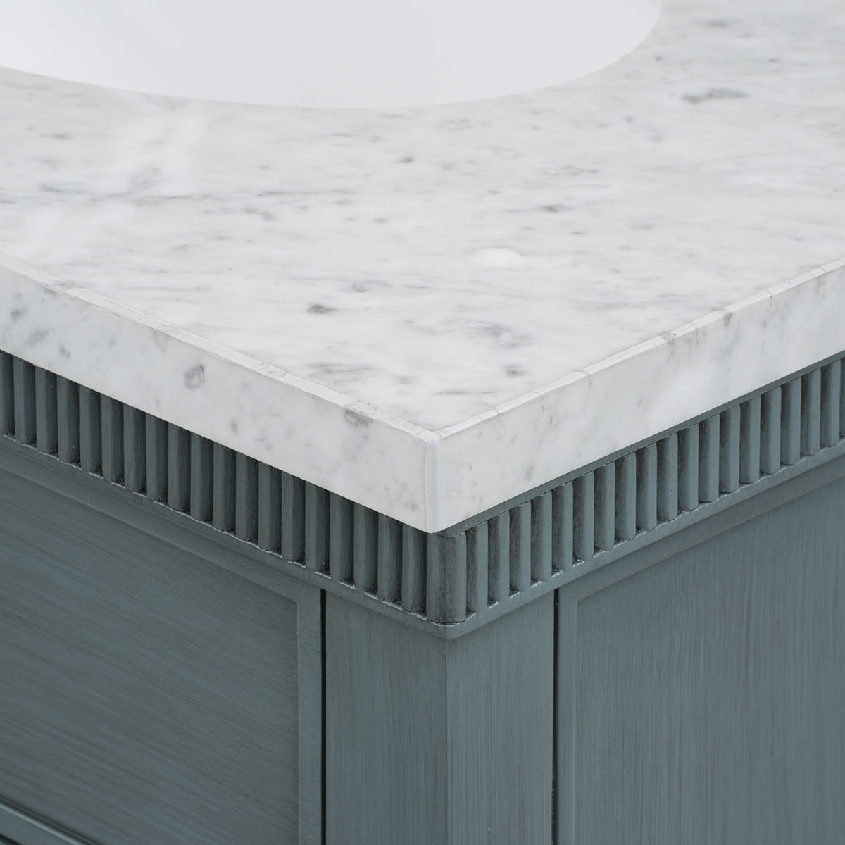 Villa & House Sienna 2-Drawer Table with 60" Marble Vanity Top, Foggy Horizon