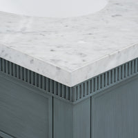 Villa & House Sienna 2-Drawer Table with 60" Marble Vanity Top, Foggy Horizon