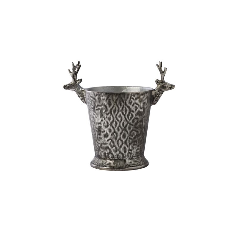 Design Shop Silver Deer Bucket 14"x 8.5"x 12.75"