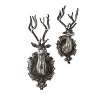 Design Shop Silver Stag Wall Mount 6.5"x 6"x 15.25"