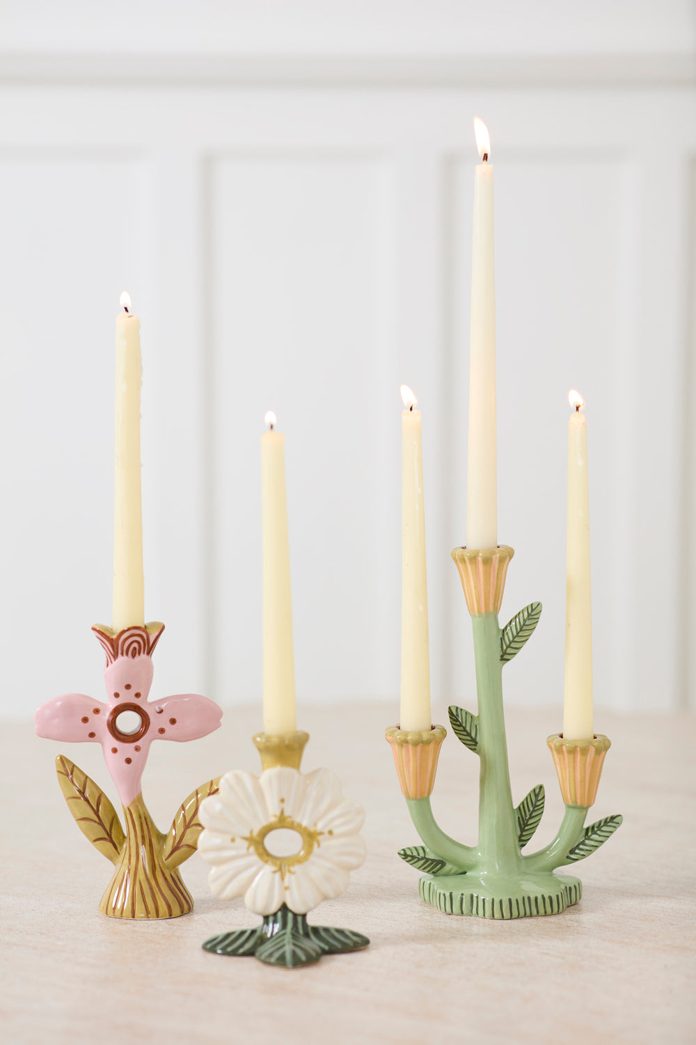 Design Shop Soft Petal Candleholder 4.5"x 4.5"x 5.5", Set of 2