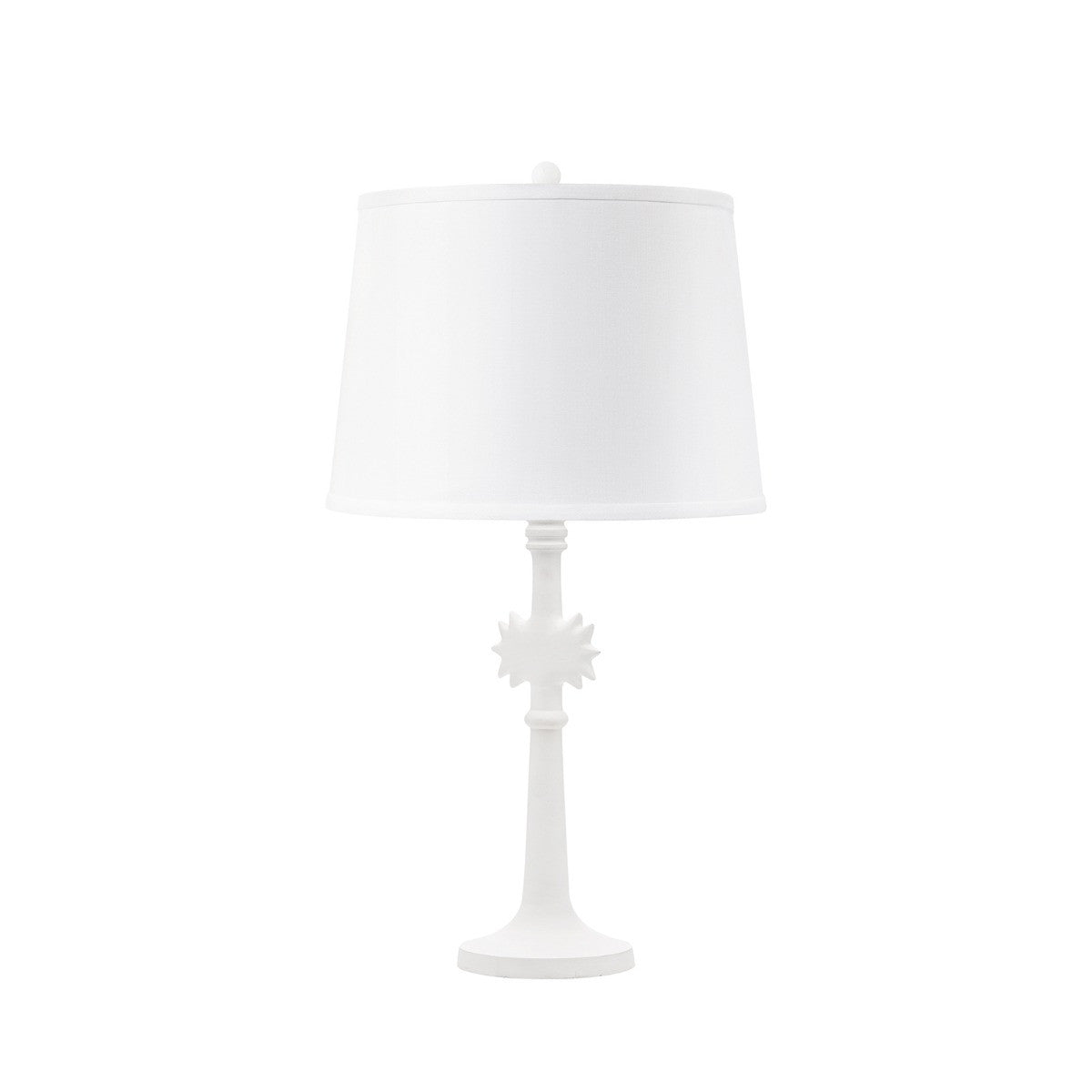Villa & House Sol Lamp with Shade 14-inch White Linen, with Nickel, Plaster White