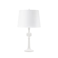 Villa & House Sol Lamp with Shade 14-inch White Linen, with Nickel, Plaster White