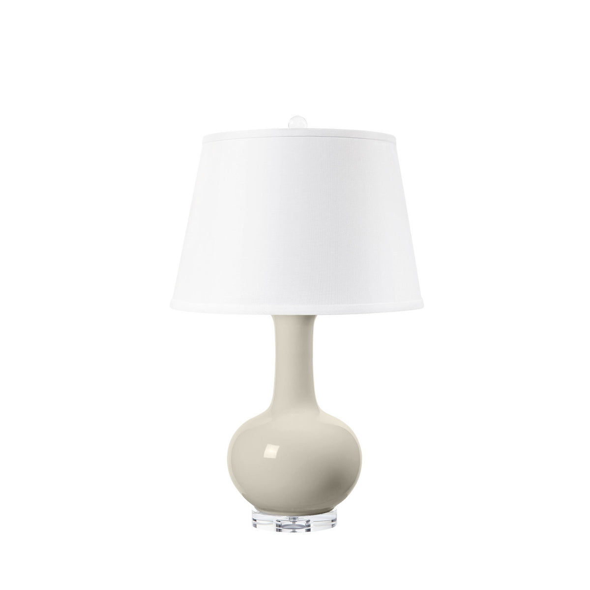 Villa & House Somerset Lamp with Shade 16-inch White Linen, with Nickel, Foggy Morning