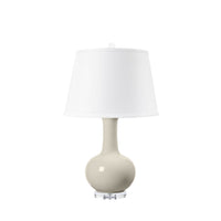 Villa & House Somerset Lamp with Shade 16-inch White Linen, with Nickel, Foggy Morning