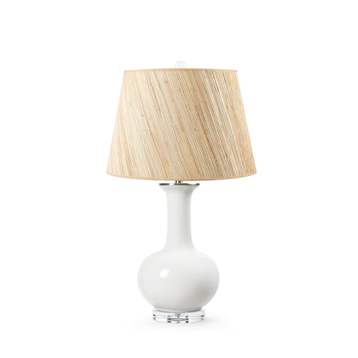Villa & House Somerset Lamp with Shade 16-inch Papyrus, with Nickel, Alpine Gleam
