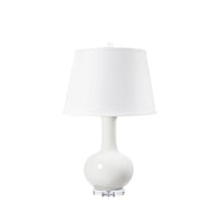Villa & House Somerset Lamp with Shade 16-inch White Linen, with Nickel, Alpine Gleam