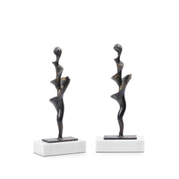 Villa & House Spiral Small Statue Set of 2, Bronze