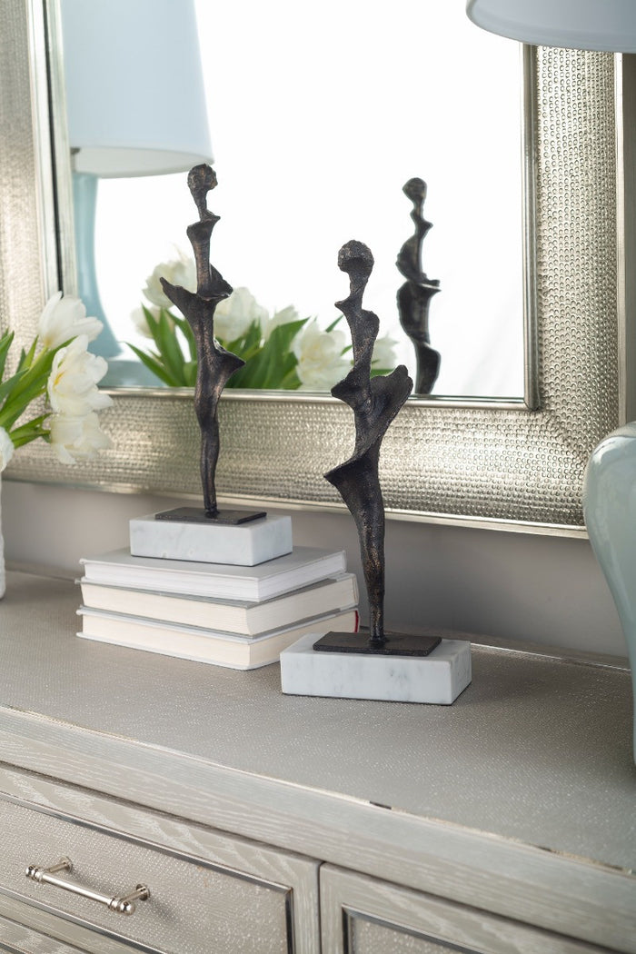 Villa & House Spiral Large Statue Set of 2, Bronze