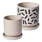 Design Shop Sundae Pot with Saucer 4.75"x 4.75", Set of 2
