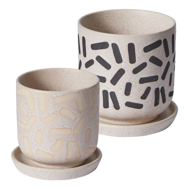 Design Shop Sundae Pot with Saucer 4.75"x 4.75", Set of 2