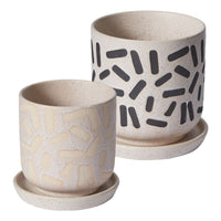 Design Shop Sundae Pot with Saucer 4.75"x 4.75", Set of 2