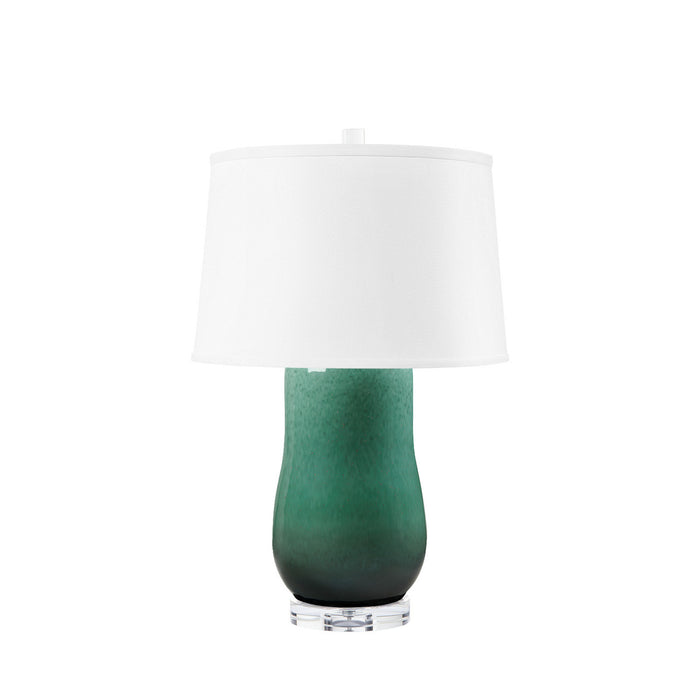 Villa & House Savannah Lamp with Shade 17-inch White Linen, with Nickel, Oceanic Horizon