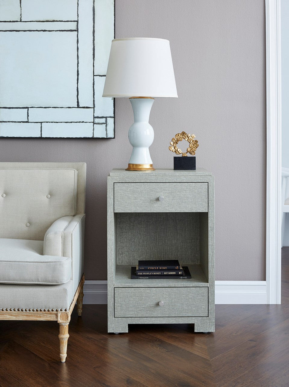 Villa & House Tao Lamp Without Shade, White Smoke