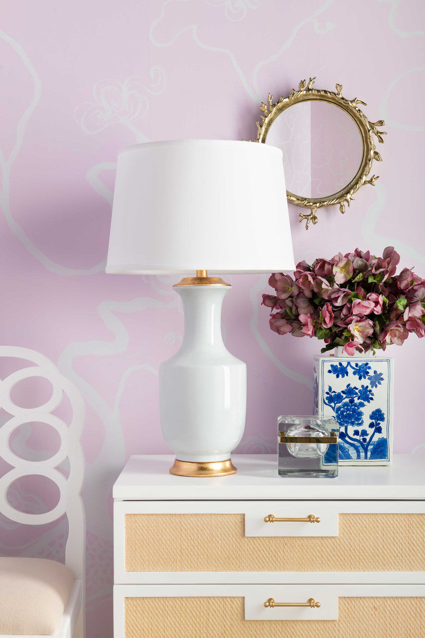 Villa & House Thalia Lamp Without Shade, White Smoke