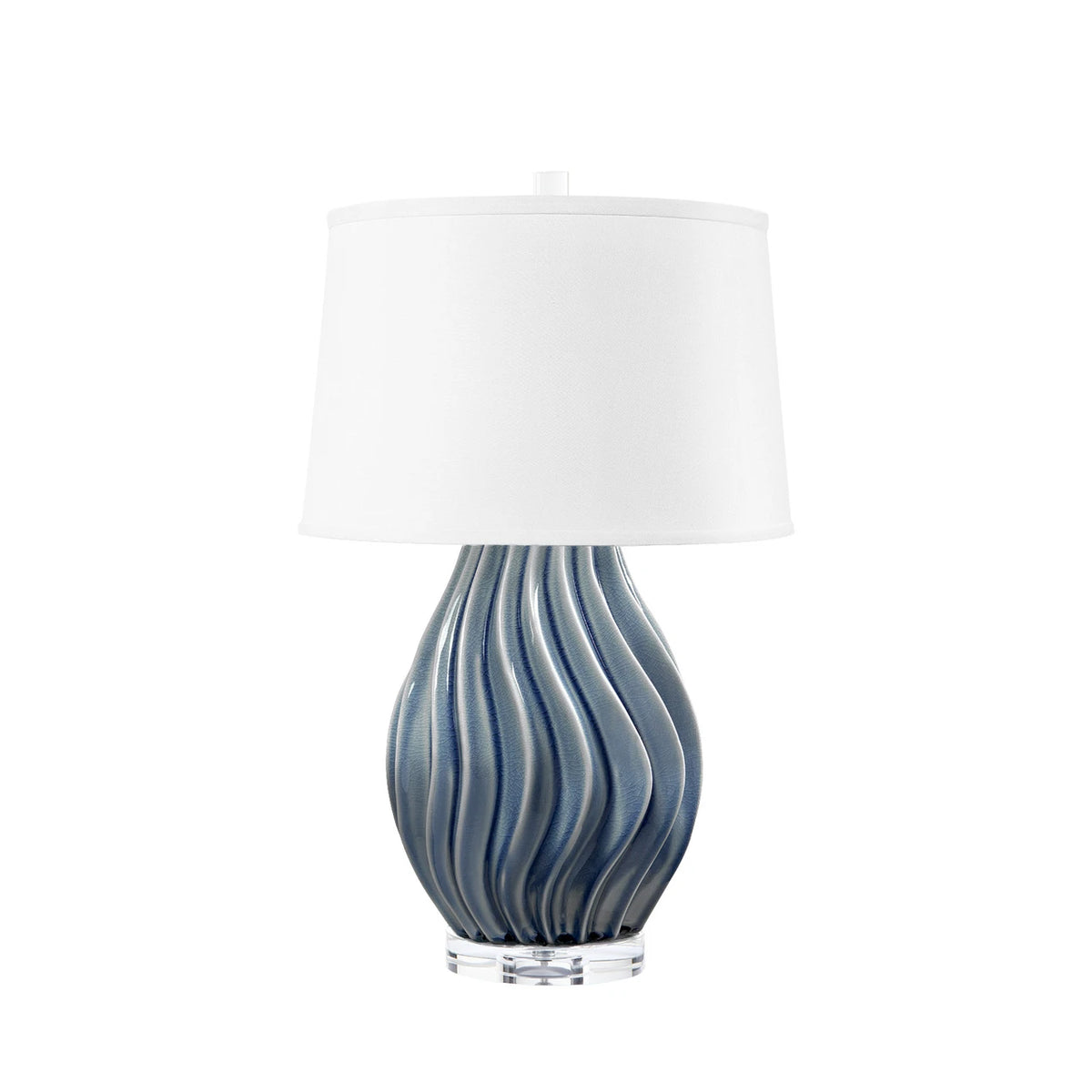 Villa & House Tulum Lamp with Shade 17-inch White Linen, with Gold, Sky Breeze