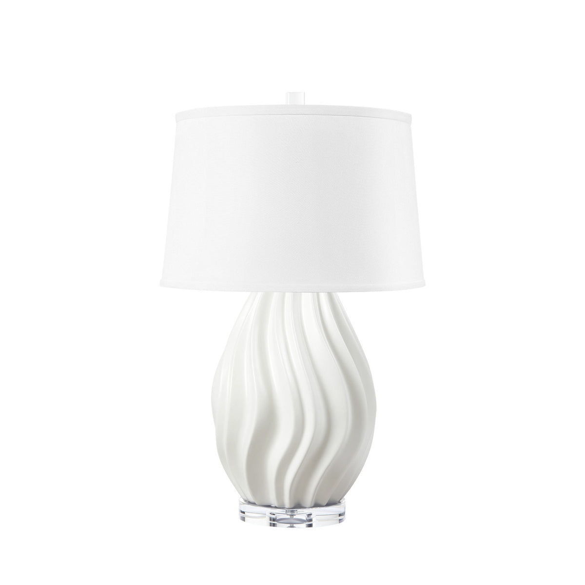 Villa & House Tulum Lamp with Shade 17-inch White Linen, with Gold, Ivory Frost
