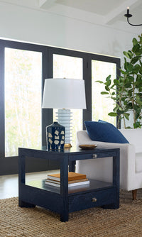 Villa & House Taylor Vase, Deep Blue and White