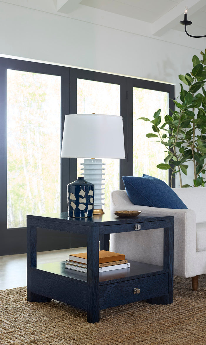 Villa & House Taylor Vase, Deep Blue and White