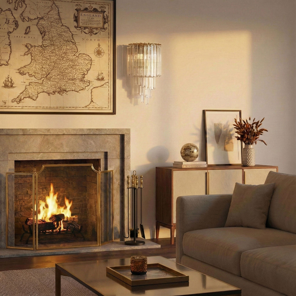 STELLA brass fire screen