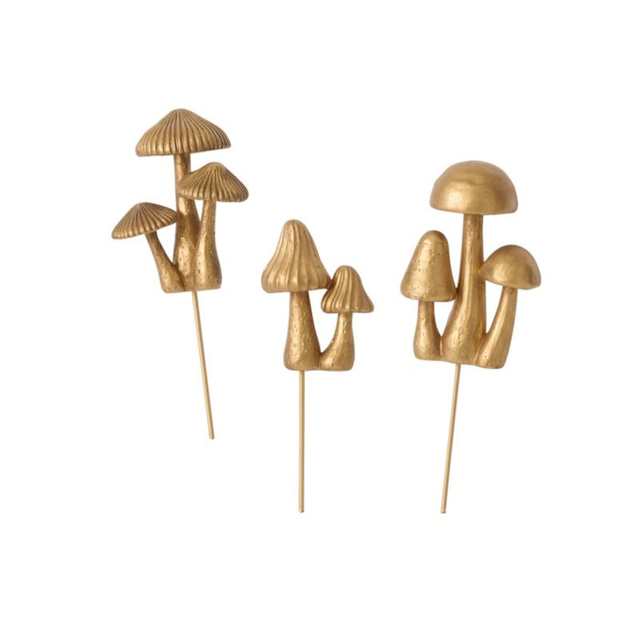 Design Shop Troop Mushroom Plant Sticks Set of 3 - 7.25"x 8.25"x 2.5", Set of 4