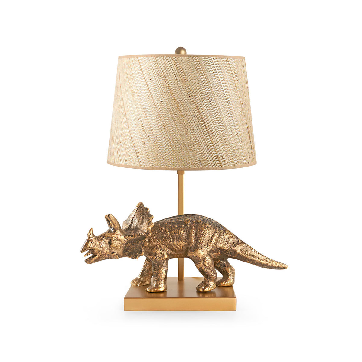 Villa & House Titus Lamp with Shade 14-inch Papyrus, with Nickel, Antique Brass