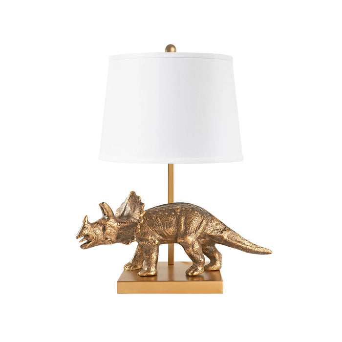 Villa & House Titus Lamp with Shade 14-inch White Linen, with Nickel, Antique Brass