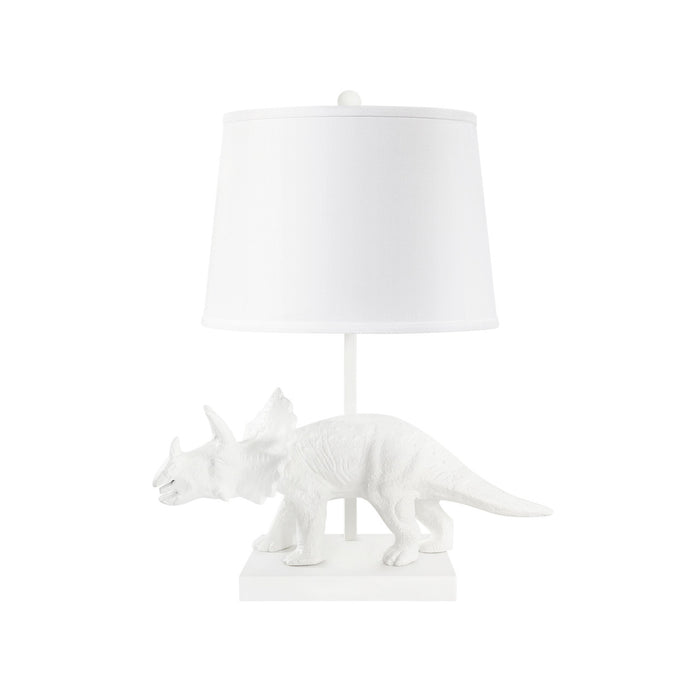Villa & House Titus Lamp with Shade 14-inch White Linen, with Nickel, Plaster White