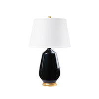 Villa & House Tupelo Lamp with Shade 16-inch White Linen, with Gold, Kona Black
