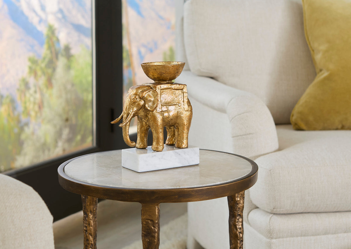 Villa & House Tusker Statue, Gold Leaf