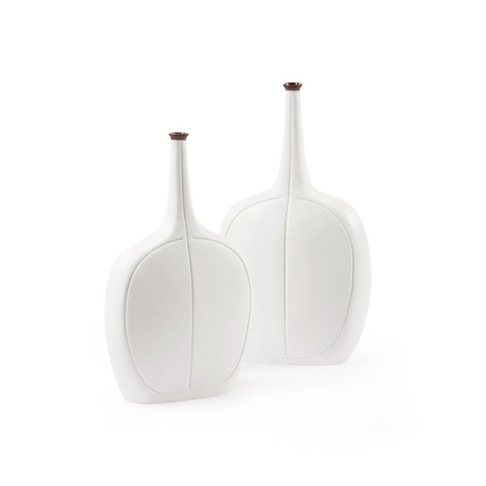 Villa & House Vence Tall Vase, Blanc de Chine and Dark Amber