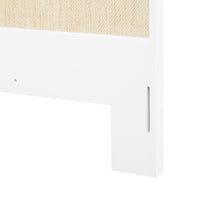Villa & House Victoria Twin Headboard With Ryder Bed Frame, Natural Twill, Vanilla